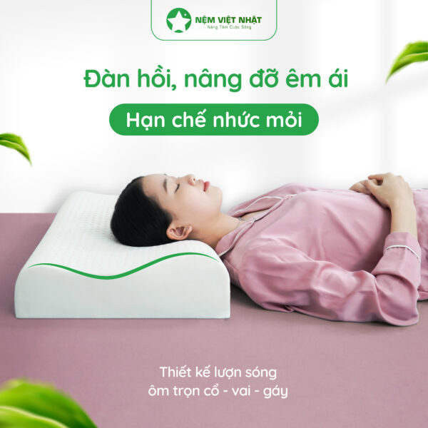 Gối Nằm Cao Su Lượn Sóng Việt Nhật – NEM VIET NHAT Goi nam cao su EC 02