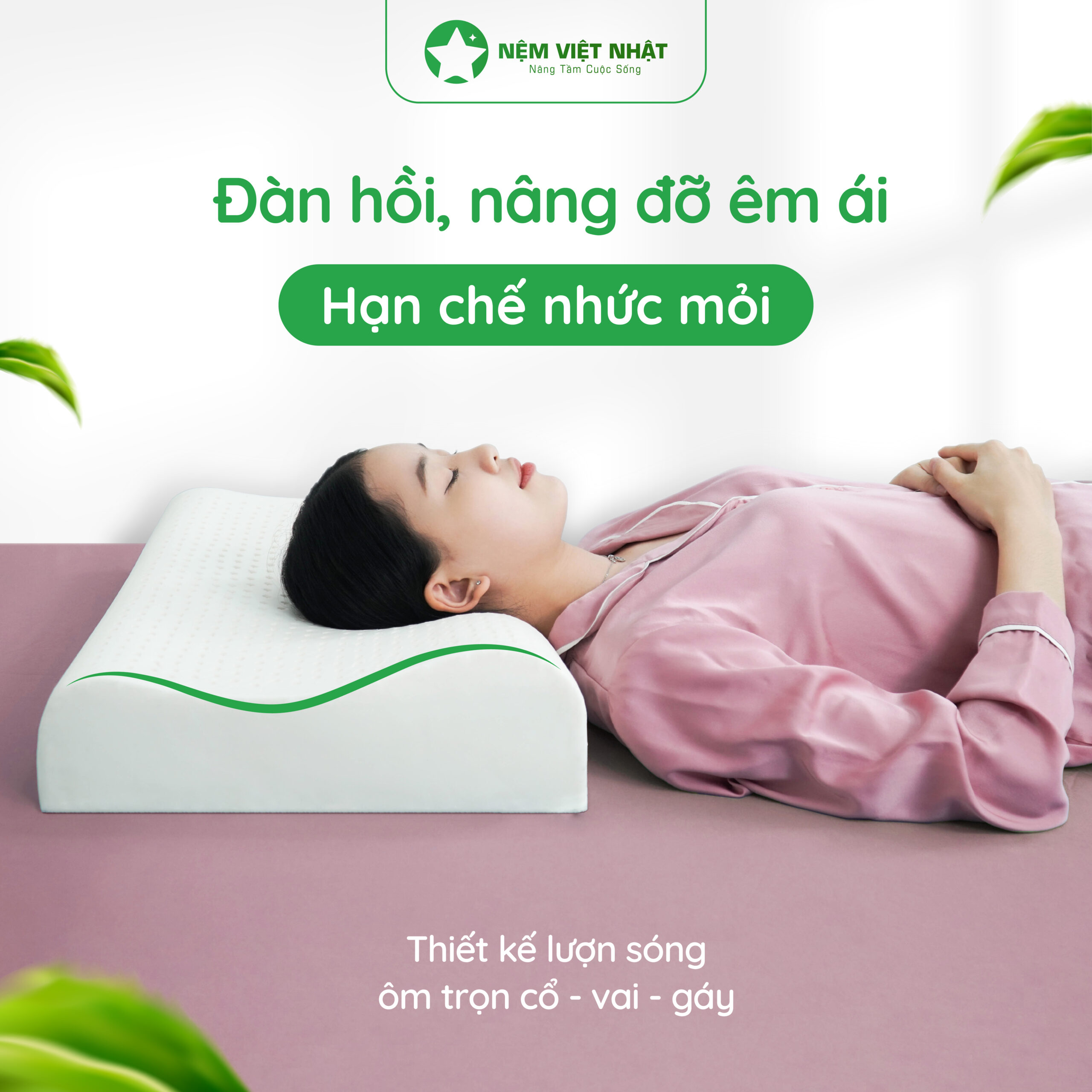 Gối Nằm Cao Su Lượn Sóng Việt Nhật – NEM VIET NHAT Goi nam cao su EC 02