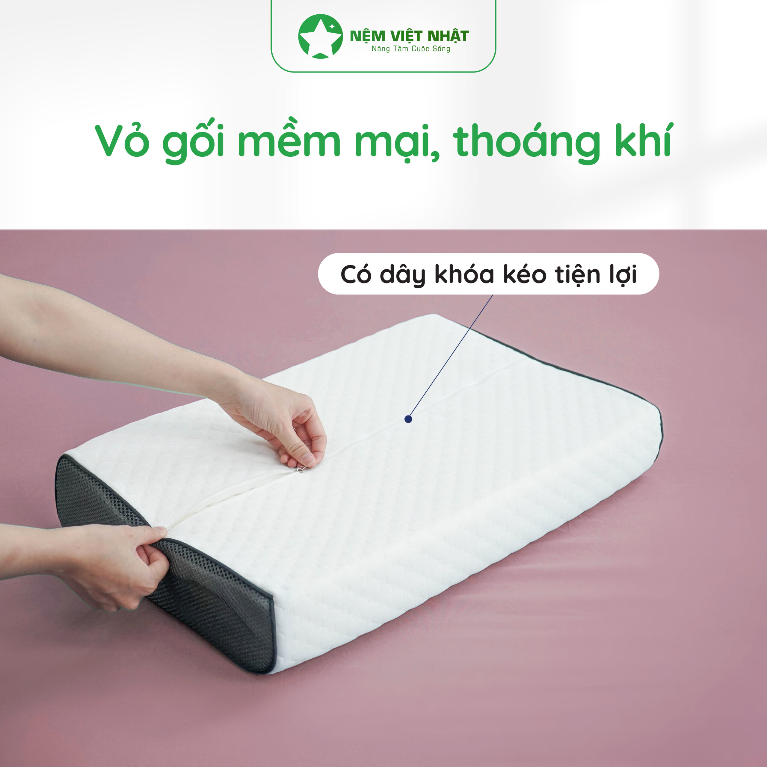 Gối Nằm Cao Su Lượn Sóng Việt Nhật – NEM VIET NHAT Goi nam cao su EC 05