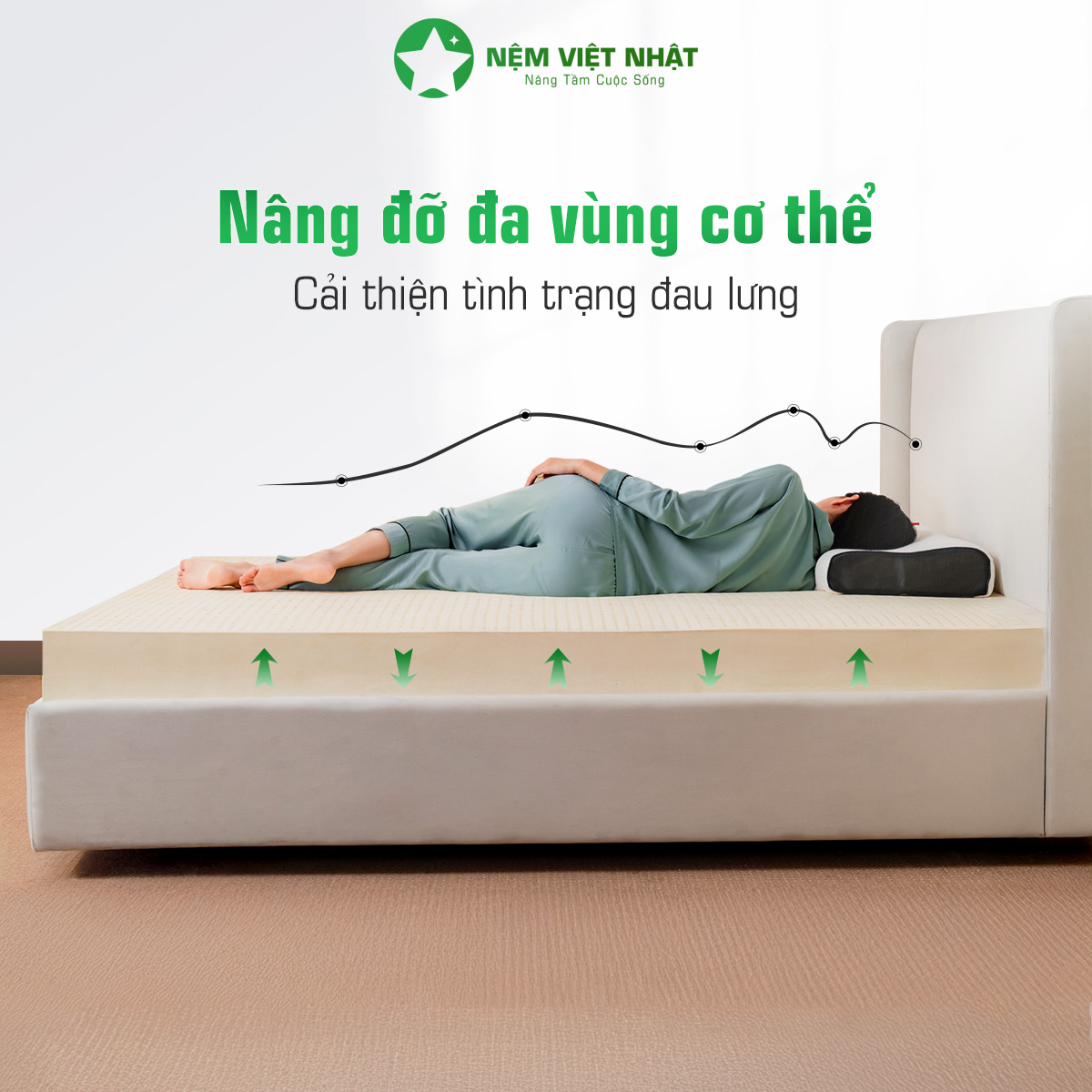Nệm Cao Su Thiên Nhiên Việt Nhật Natural – Natural 26