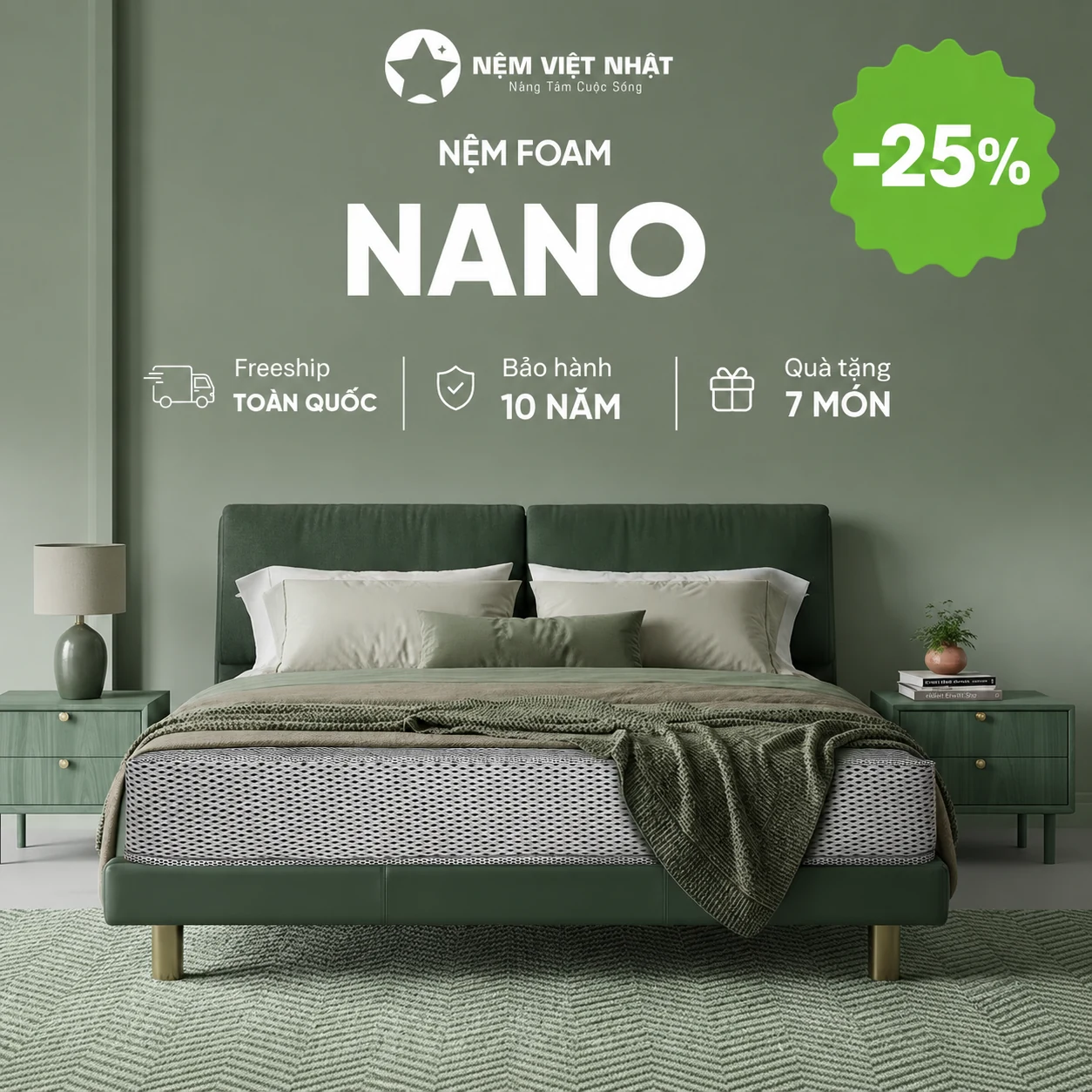 NỆM CAO SU THIÊN NHIÊN GIẢM ĐẾN 25% – nano discount toi uu web
