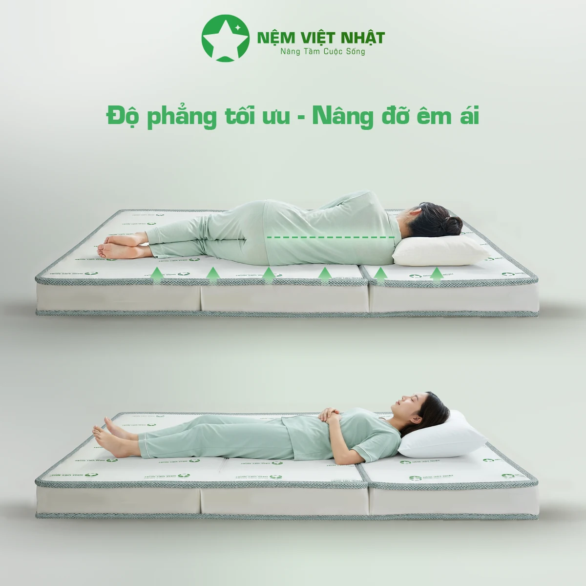 nệm gấp 3 nâng đỡ