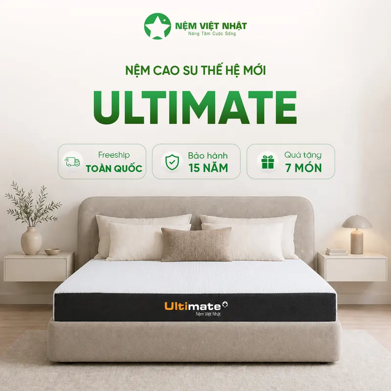 Nệm cao su Việt Nhật Ultimate, độ cứng cao